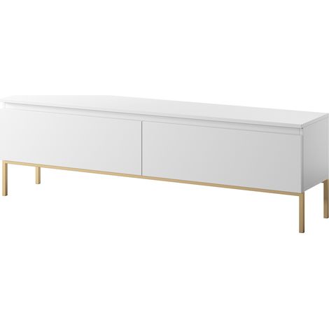 Selsey BEMMI - Armario RTV, blanco con patas doradas, 150 cm (1/5)
