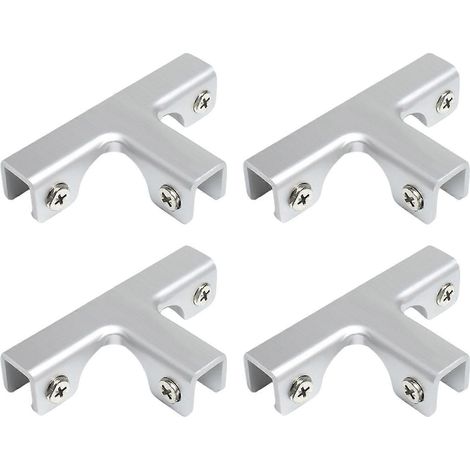 Lot de 4 connecteurs en T réglables, fixations en aluminium, pinces à verre pour séparateurs de jardinières multifonctions, multicolores (1/4)