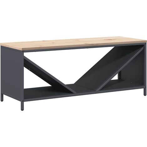 Étagère à bois de chauffage avec plateau en bois anthracite (1/5)
