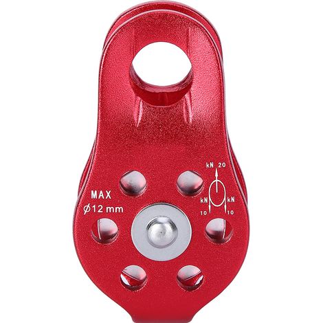 Poulie de levage en alliage d'aluminium robuste pour équipement d'escalade et de sécurité (Rouge) (1/5)