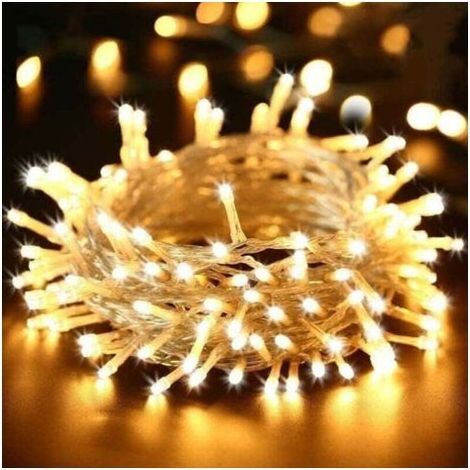 Guirlande Lumineuse 20M 200 LED pour Intérieur et Extérieur 8 Modes Étanche Câble Transparent, Blanc Chaud (1/4)