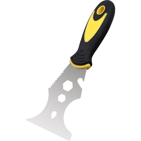 Multi-Purpose Paint Scraper, 15-in-1 Non-Stick Paint Tool, 1.5mm Multifunctional Stainless Steel Spatula with Soft Grip, Putty Knife, Plaster Cleaning (1/5)
