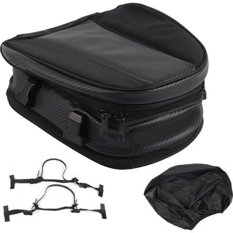 Sacoche arrière moto étanche porte-casque sacoches latérales selle coffre bagagerie (1/5)