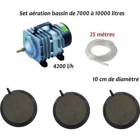 Set aération 3 disques 10 cm bassin de jardin  de 7000 à 10000 litres (1/5)