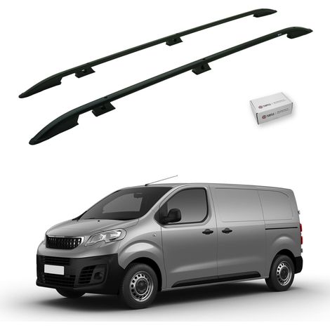 TURTLE kompatibel mit Peugeot Expert (Mk3) 2017-2025 / Mittlere Version Dachreling Crown Schwarz (1/5)