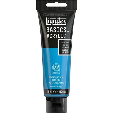 Peinture Acrylique en tube bleu fluo 118ml - Liquitex Basics (1/2)