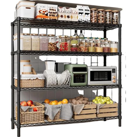 Étagères de rangement, construction robuste, taille ajustable, 4-Tier (1/2)