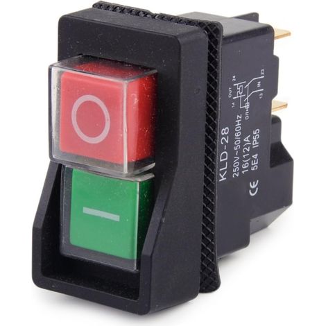 250V KLD28 Arrêt de démarrage à 4 broches sur le commutateur hors tension Volt 2BTN adapté aux machines d'atelier (1/5)