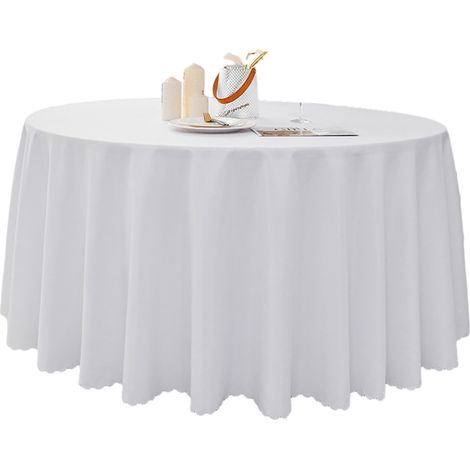 1 nappe ronde Divers accessoire de portail, infroissable, antitache, en polyester, 220 cm de diamètre, pour usage intérieur et extérieur (1/5)