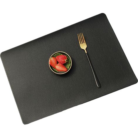 4 sets de table en cuir, tapis isolants antidérapants, sets de table pour la maison, sets de table imperméables pour hôtels de style occidental, sous-verres. (1/5)
