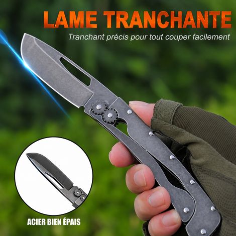 Couteau pliant outdoor camping Engrenage Balance manche G10 réf 0057 17 × 7,5 × 3,5 cm 170 g – Livraison gratuite