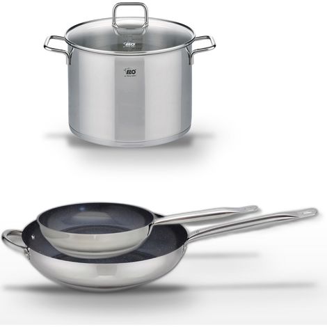 Lot Poêles céramique 24cm & 32cm Elo Profi Therm Platinum avec Faitout 26cm (1/5)