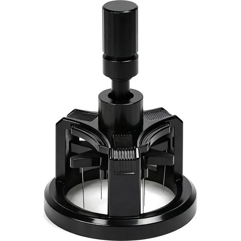 Dispensador de café de 58 mm, herramienta para dispensar espresso WDT, altura ajustable con rodamientos reforzados, accesorio de barista de acero inoxidable y aluminio, color negro. (1/5)