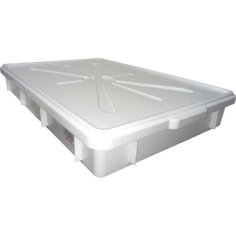 Cassa chiusa coperchio e manici box da trasporto conservazione in frigo alimenti bianco litri 19 Sovrapponibile e Impilabile in Polipropilene impasti pizza focacce pane certificata (1/5)