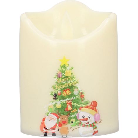 Bougie LED alimentée par batterie, lampe en plastique sans flamme, décoration sans feu, lumière chaude décorative de Noë (1/5)