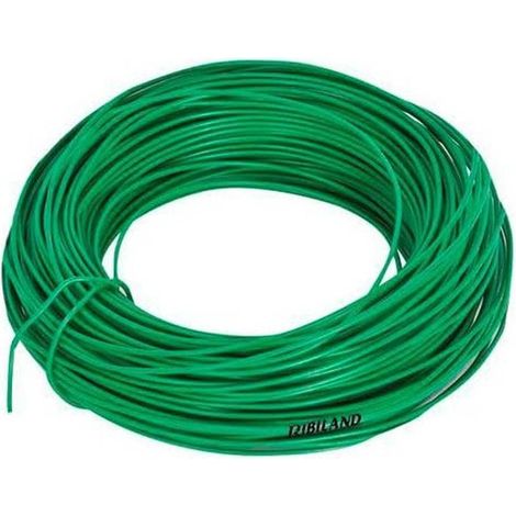 Fil Acier Plastifié 25m - D. 1,6 mm - Revêtement PVC Vert - Résistant et Durable - Fiable - D-Work (1/2)