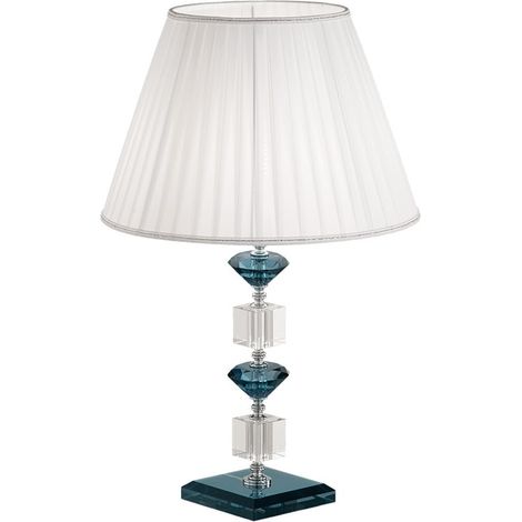 Lampe de table en verre et cristal optique Gala 25 - Bleu (1/2)