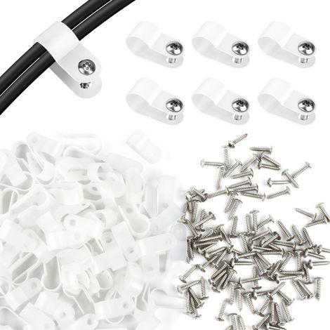 120P Clip Câble R10,4 Nylon Ignifugé Blanc (1/5)