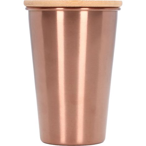 500 ml Edelstahl-Bierkrug mit Deckel, einwandig, ideal für Partys und den Außenbereich, Roségold