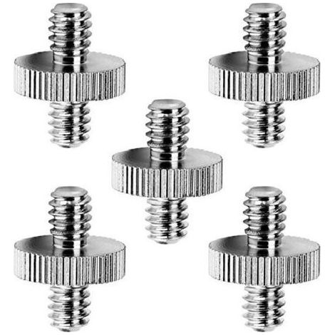 Adapter de tornillo für cámara [Pack von 5], adaptador de rosca estándar macho de 1/4" a macho de 1/4", Konverter de adaptador de tornillo für trípode de cámara für cámara/monopié/tríp (1/5)