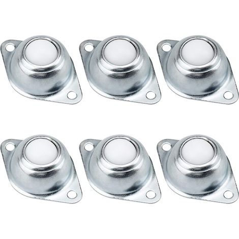6 PCS Rotelle a Sfera per Mobili Trasporto Piccole Ruote a Sfera in Nylon Capacità 15kg (1/5)
