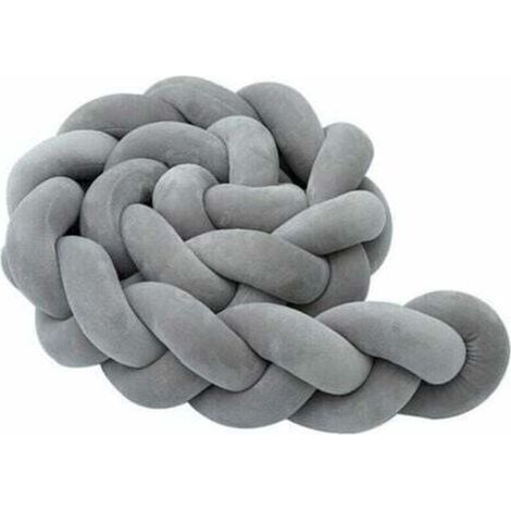 Tour de lit, pare-chocs pour bébé, pare-chocs pour bébé, protection de bord de tissage, décoration de garde-tête pour lit de bébé (gris, 100 13 7 cm)-- (1/5)
