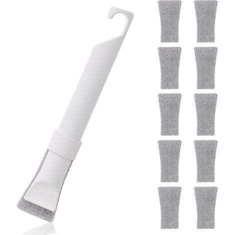 Crevice Cleaning Brush Set, Groove Crevice Cleaning Tool, with 11 Replaceable Sponge Cleaning Pads, Grout Cleaner Brush for Narrow Corners in Home Kitchen Bathroom and Window (1/5)