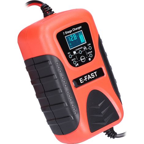 Chargeur de batterie auto 12V 7A automatique 7 étapes pour tondeuse moto SUV bateau prise UE 100-240V (1/5)