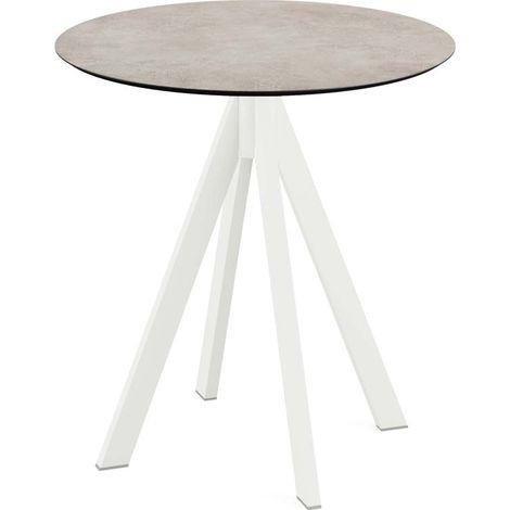 Table de bistrot Infinity avec piètement blanc + plateau HPL Ø70 cm - Veba