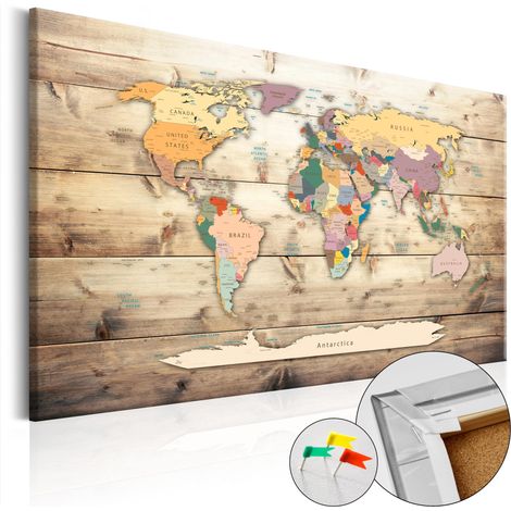 Quadri di sughero - The World at Your Fingertips [Cork Map] - 90x60 (1/4)