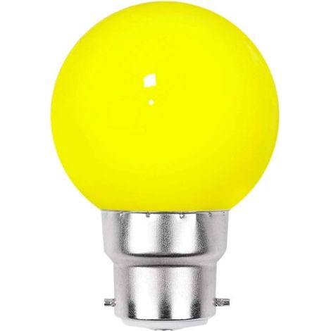 Ampoule LED Jaune B22 Incassable - Guirlandes guinguette - Culot baïonnette (1/5)