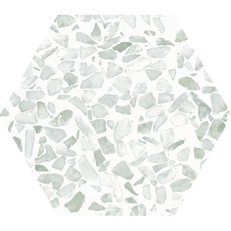 Carrelage sol hexagonal Terrazzo vert 23x23 cm - Reflex Boutique