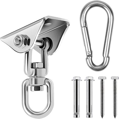 Heavy Duty Stainless Steel Ceiling Hook, 360° Rotatable Hanging Swing Hook, Ceiling Mount Mounting Hook for Hanging Chair, Punching Bag, Boxing, Hammock, Yoga (1/5)