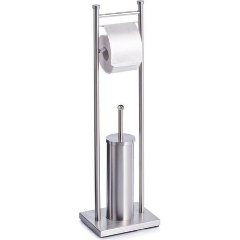 Trade Shop - TOILETTENPAPIERHALTER MIT BÜRSTE QUADRATISCHER TOILETTENBÜRSTENHALTER AUS STAHL BADEZIMMERZUBEHÖR WC 59966 -