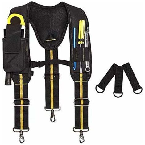 Porte-outils pour homme - Bretelles très résistantes - Sac d'électricien avec support lombaire pour charpentier, électricien (1/4)