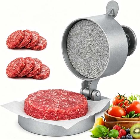 Presse à Burger, Professionnel Hamburger Cuisson Grill Barbecue Steak Haché Boeuf Viande Restaurant Accessoire Pique Nique (1/5)
