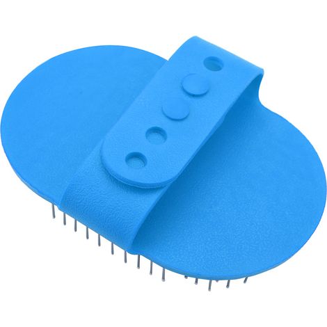 Brosse de massage silicone bleue pour bain et toilettage des chiens et chats (1/5)