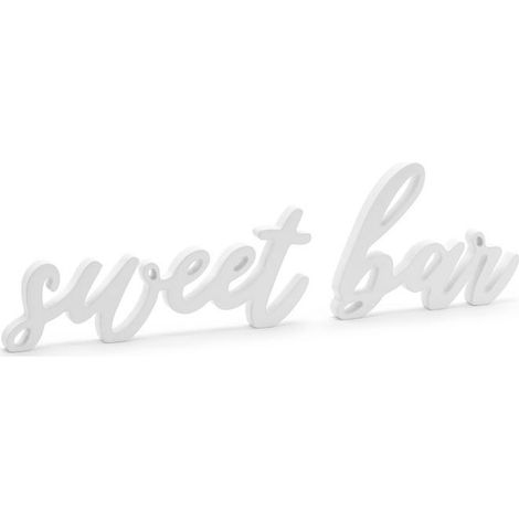 Holzschild „Sweet Bar“, weiß, 37 x 10 cm