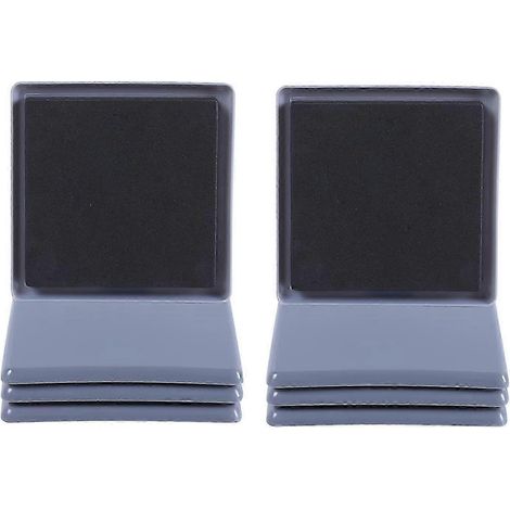 Lot de 8 patins carrés pour meubles et moquette, 9 cm, protections réutilisables pour le transport de meubles et d'électroménagers lourds, bleu clair (1/5)