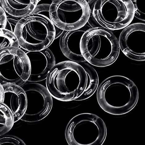 200 Pièces Anneaux de Rideaux en Forme de O Aveugles Romains Clair Anneaux en Plastique Transparent 13 mm de Diamètre Extérieur y 8 mm de Diamètre Intérieur (1/3)
