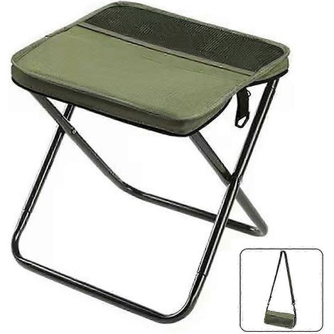 Tabouret pliable avec sac à dos, chaise de camping portable et légère, idéale pour la randonnée, la pêche et les pique-niques, avec sac de transport - KM (1/5)