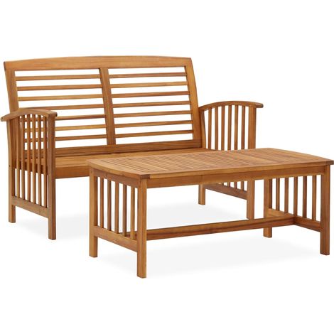 Garden Lounge Set  Brown  Solid acacia wood  Medium   Durable vidaXL