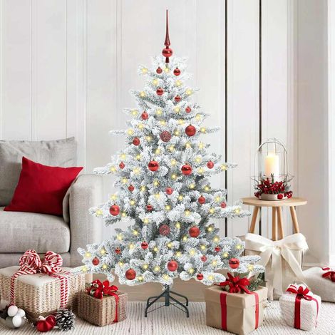 Künstlicher klappbarer Weihnachtsbaum Weiß 150 cm PVC und Stahl