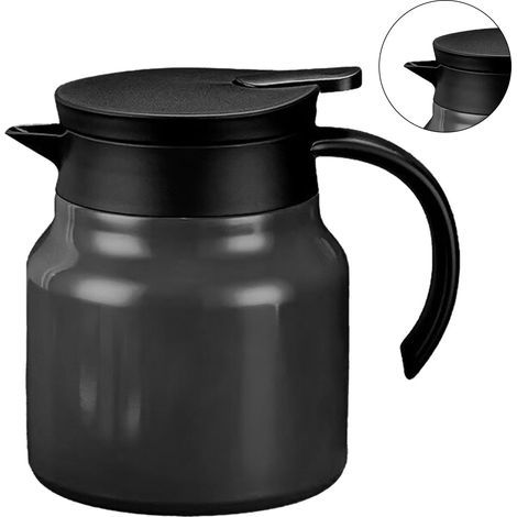 Théière isotherme 1000 ml avec séparateur eau/thé amovible, idéale pour la maison (noire). (1/5)