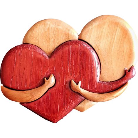 Wooden Heart Decorative Ornament Heart Shaped Craft Pendant Gift For Mother's Day Valentine's Day