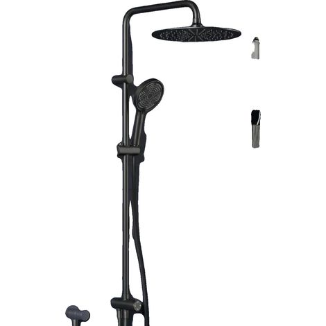 Duschsystem, höhenverstellbar, 3 Sprühmuster, Schwarz (1/2)