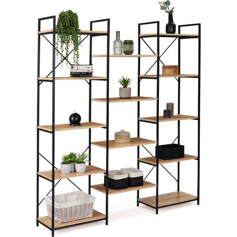 DETROIT libreria trio di design industriale a 5 livelli 170 cm