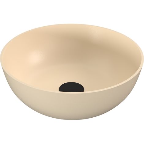 Vasque à poser BANERA ROND, marbre coulé, dia. 39cm, beige mat (1/4)