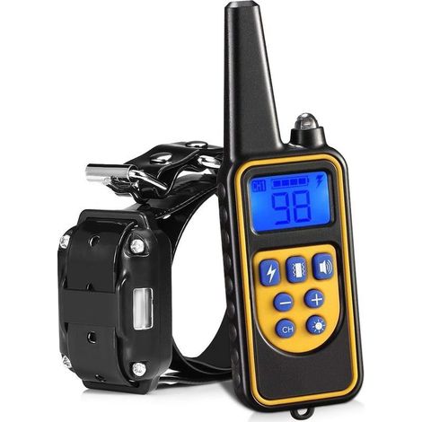 Collier de Dressage pour Chiens Rechargeable avec Flash LED, Télécommande 800M IP67 Résistant à L’Eau, avec 99 Niveaux de Mode Vibration, Son, Choc Statique et Lumière (1/5)