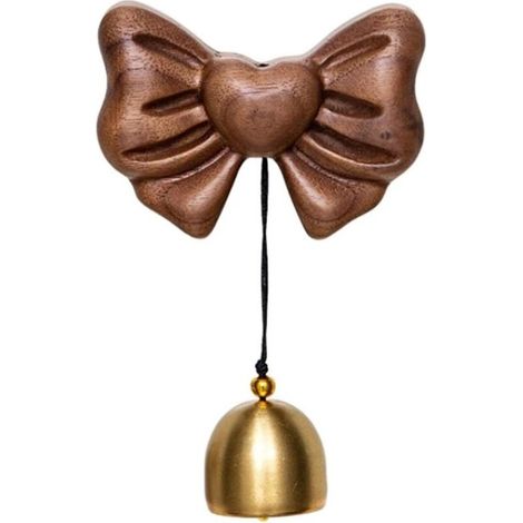 (noyer noir) Shopkeepers Cloche pour ouverture de porte, porte d'entrée, carillon éolien, vacances de Noël, petite sonnette décorative pour porche, jardin, cour (1/4)